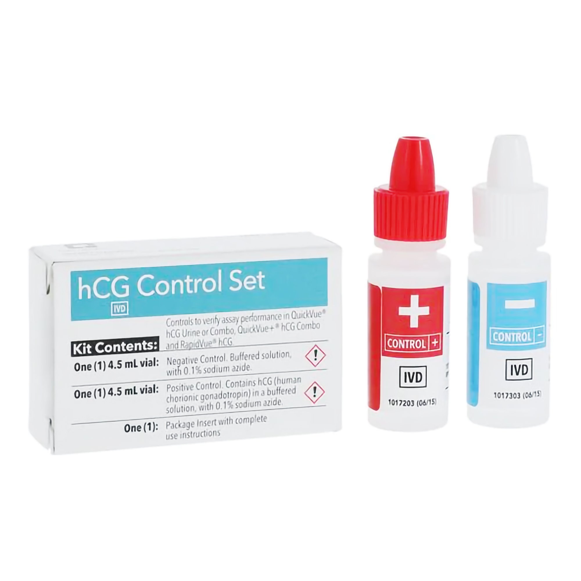 Controls Set Reproductive Endocrinology QuickVue® One-Step Pregnancy (hCG) Testing Positive Level / Negative Level 2 X 4.5 mL (2/KT) by Quidel Corporation  ID 0272